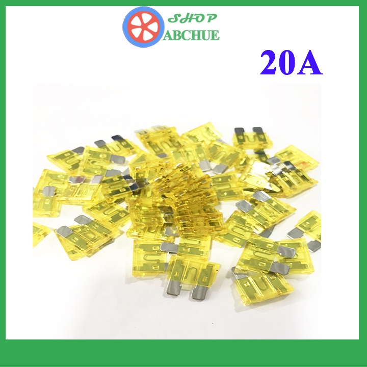 Gói 10 cầu chì chân to dành cho ô tô tải, máy công trình 10A, 15A, 20A, 25A, 30A