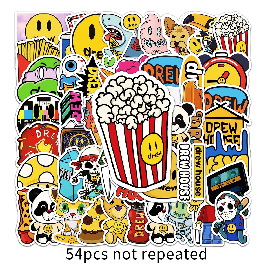 Bộ 10/50 Sticker Chống Thấm Nước Họa Tiết Hoạt Hình Dùng Để Trang Trí