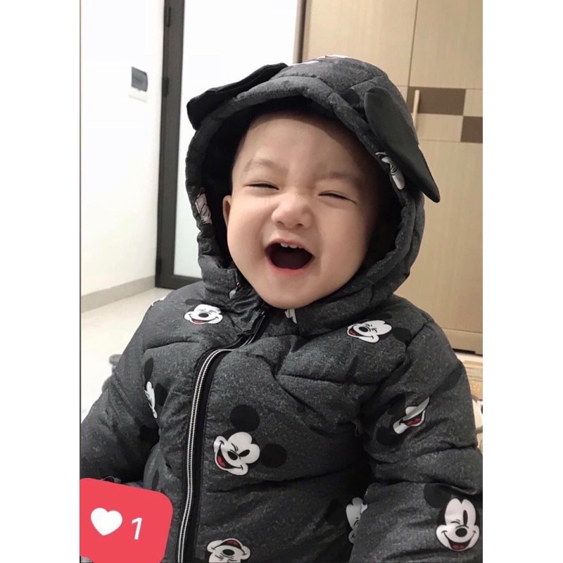 Áo khoác phao Mickey H&M sz 4-18M