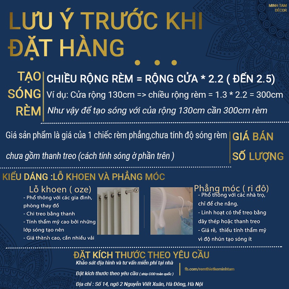 Rèm voan cửa sổ Minh Tâm thời trang, kiểu dáng ore ( Kích thước nhỏ)