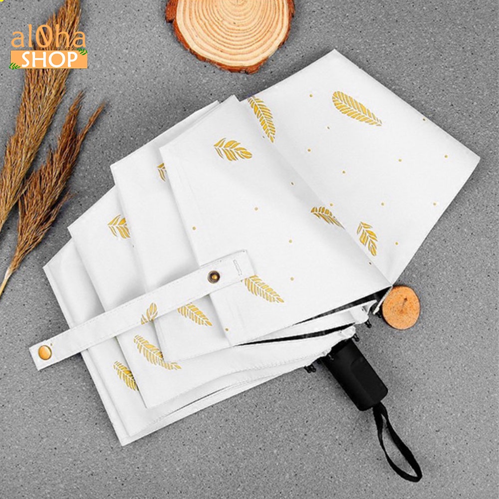 Ô dù gấp gọn hình lông vũ chống tia UV, chống mưa, chống nắng - al0ha Shop