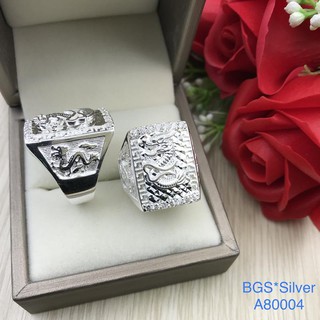 Nhẫn bạc nam rồng lượn sang trong, sắc xảo, sang trọng đẹp độc lạ HCM A80004