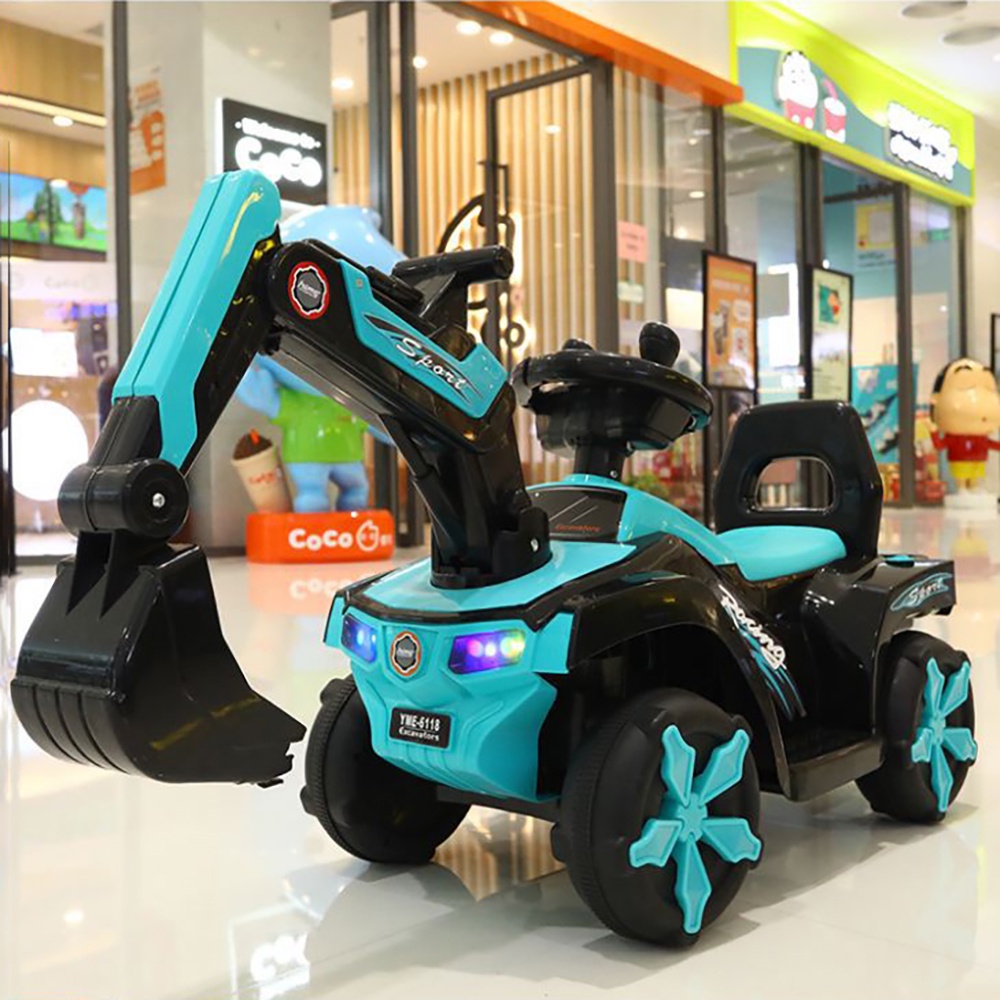 Xe cẩu điện trẻ em cỡ lớn,Đồ chơi trẻ em có thể di chuyển tiến lùi, điều chỉnh cần múc phù hợp cho bé 2-6 tuổi