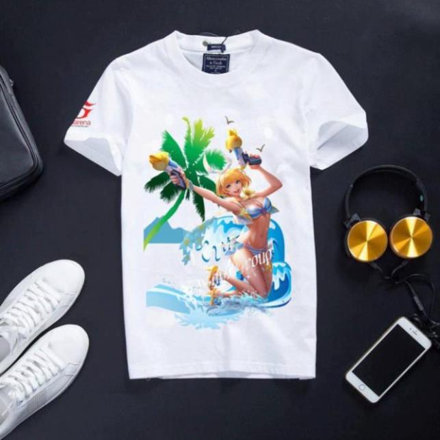 VHL Store [KM Khủng] Áo Liên Quân Mobile Cotton Màu Trắng Co Dãn 4 Chiều Elsu + Roxie VHL Store