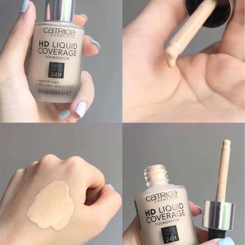 [Mẫu Mới 2019] Kem nền kiềm dầu Catrice HD 24h Liquid Coverage Foundation che phủ tốt 30ml