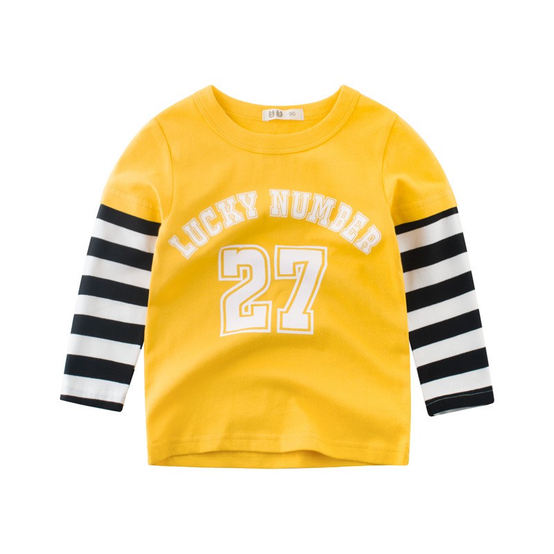 Áo bé trai 27KIDS áo thun dài tay cho bé phong cách hip hop siêu ngầu chất cotton hàng xuất Âu Mỹ