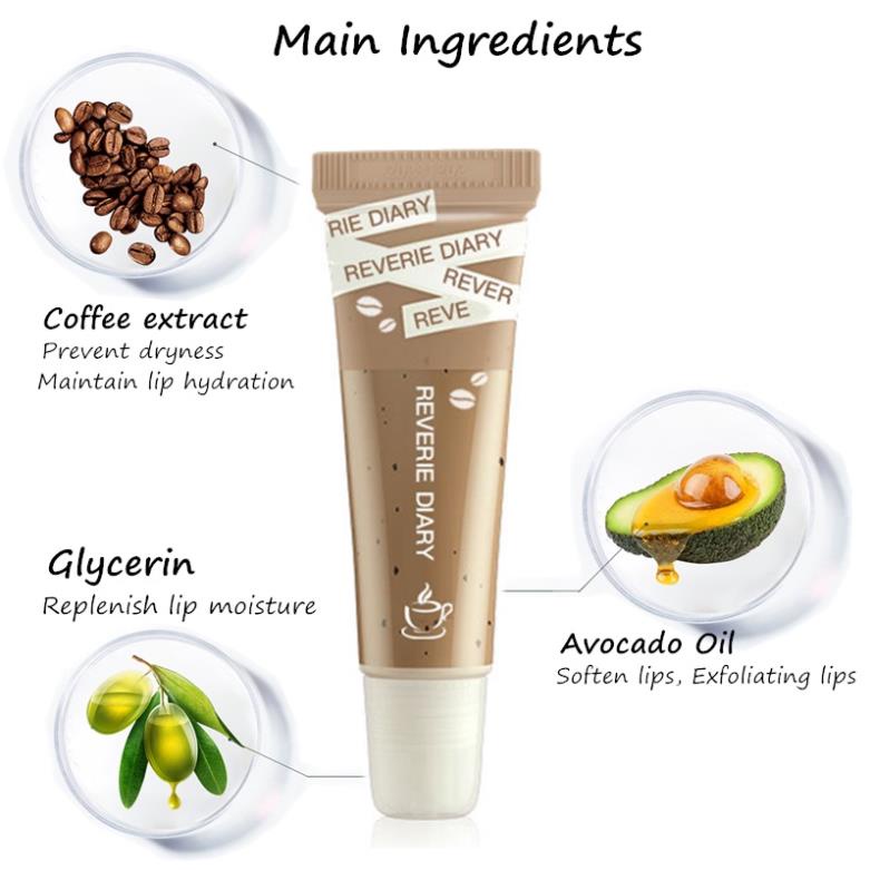 Tẩy tế bào chết cà phê giảm melanin dưỡng ẩm môi 15g