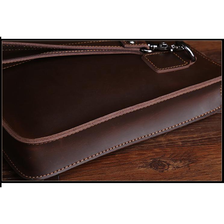 Túi đựng macbook cầm tay da bò Retro Leather 14inch (Dark Brown) - SUPER STORE