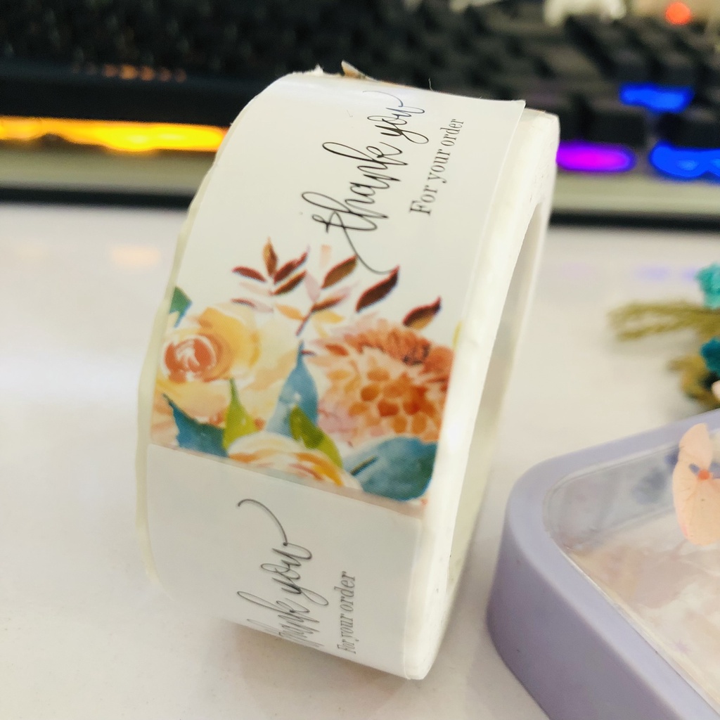 10- 250 nhãn dán Sticker cảm ơn, động vật hình chữ nhật dành cho shop bán hàng. Chỉ việc gỡ ra dán.