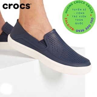 GIÀY NHỰA CROCS CITILANE ROKA SLIP ON CHO NAM MÀU XANH NAVY XUẤT XỊN FULL BOX