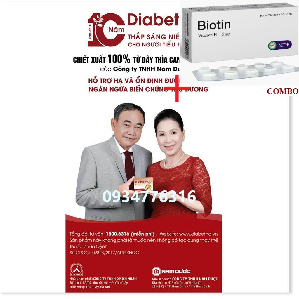Combo Biotin 5mg+ ✅ Diabetna Viên Uống Đường Huyết / 1 Hộp ( 4 Vỉ)