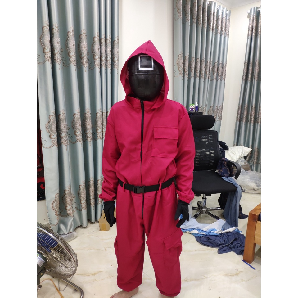 ✅CÓ SẴN✅Mặt nạ hoá trang cosplay nhân vật lính hình tròn tam giác hình vuông phim Squid Game trò chơi con mực Halloween