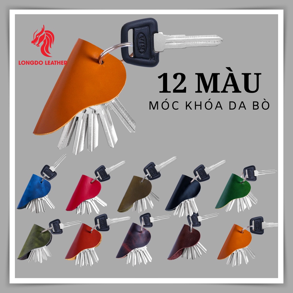 Móc chìa khóa xịn giá rẻ da bò, bảo hành 5 năm, Hàng chính hãng thương hiệu Longdo Leather MK03