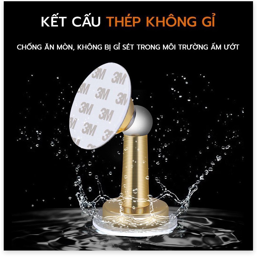 [FREESHIP] Chặn cửa thông minh inox 304 Thép không gỉ - Không khoan đục - Sử dụng băng dính 3M - Nam châm hút cực mạnh.