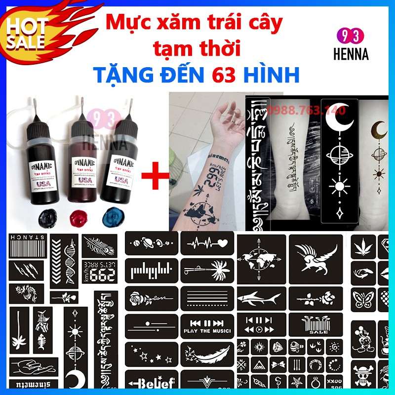 Hình xăm tạm thời 20 ngày tặng 1 lọ mực