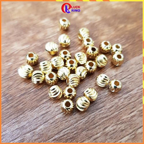 Charm vòng tay bi tròn vàng khứa cạnh mix vòng tay 6 8 10 mm - Luck Ring