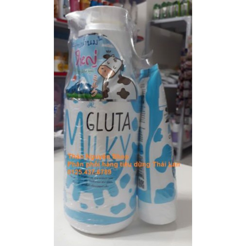 Sữa tắm trắng Gluta Milk 800ml tặng sữa rửa mặt 190g | BigBuy360 - bigbuy360.vn