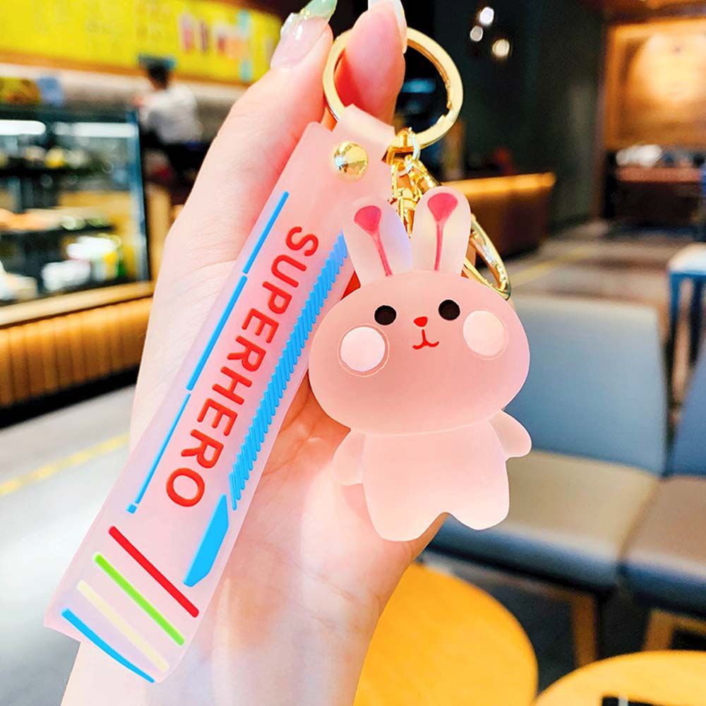 Móc Chìa Khóa Bằng Nhựa Trong Suốt Hình Động Vật Nhiều Màu Dễ Thương