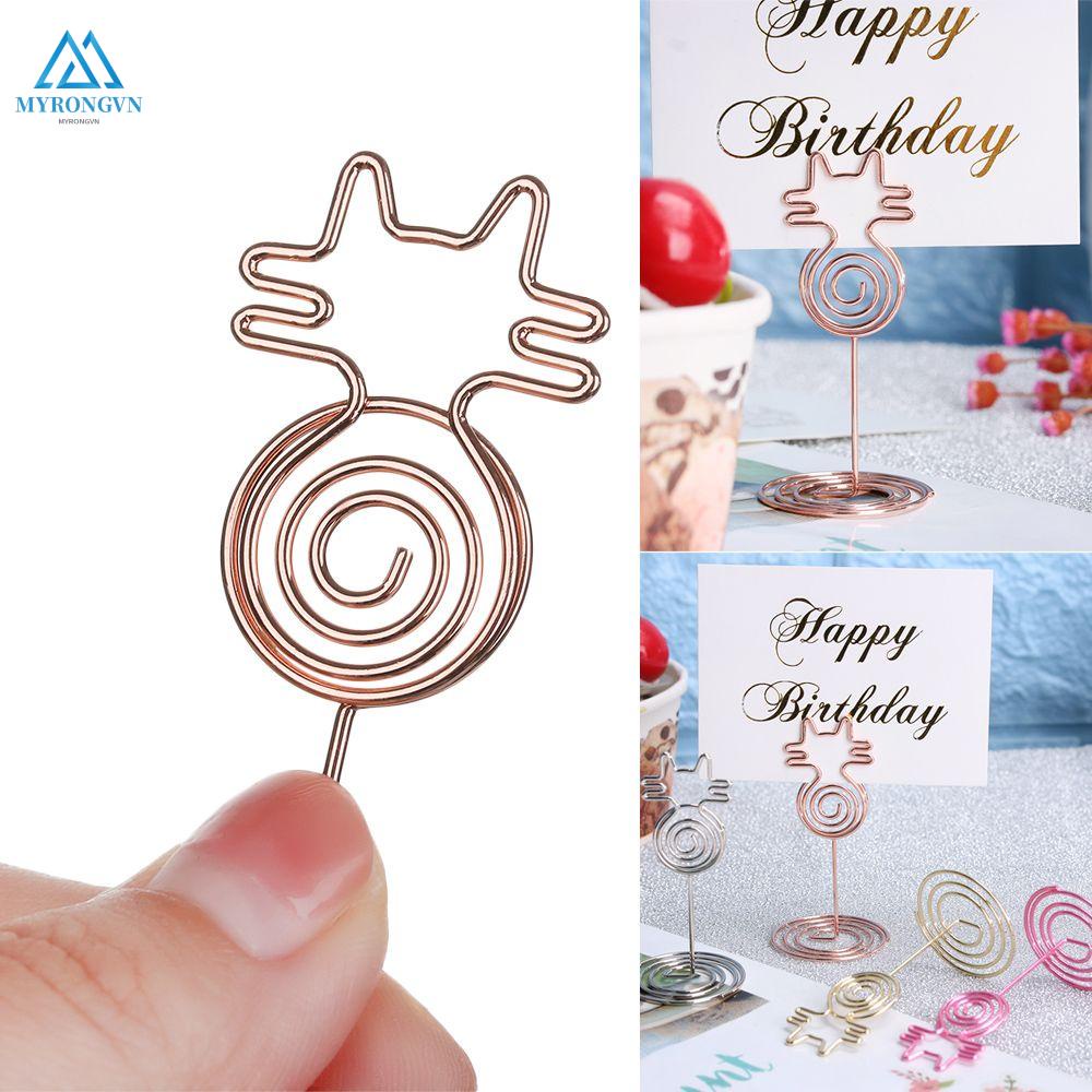 Set 1/ 5 kẹp giấy hình mèo bằng kim loại trang trí để bàn dễ thương