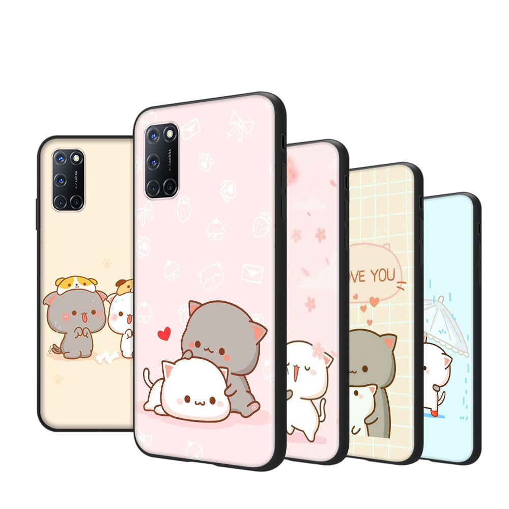 Ốp điện thoại silicon dẻo in hình mèo chibi cho Samsung Galaxy Note 8 9 20 Ultra A2 Core J7 Prime Pro