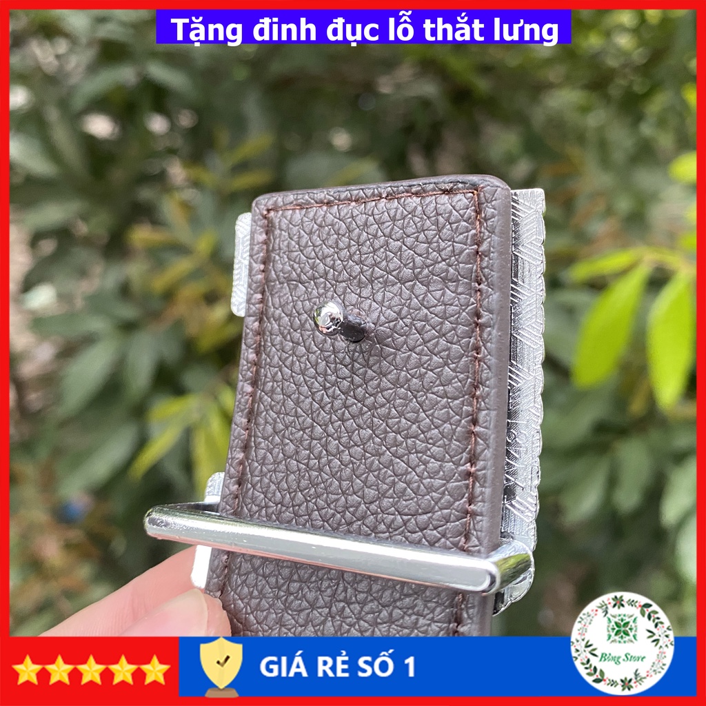 Thắt lưng nam LV dây lưng lv nam cao cấp mặt kim loại nguyên khối trẻ trung sành điệu dây may viền chắc chắn DLLV005T