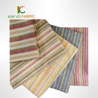 Vải Linen Kim Vũ sọc trẻ trung, thời trang phù hợp 4 mùa
