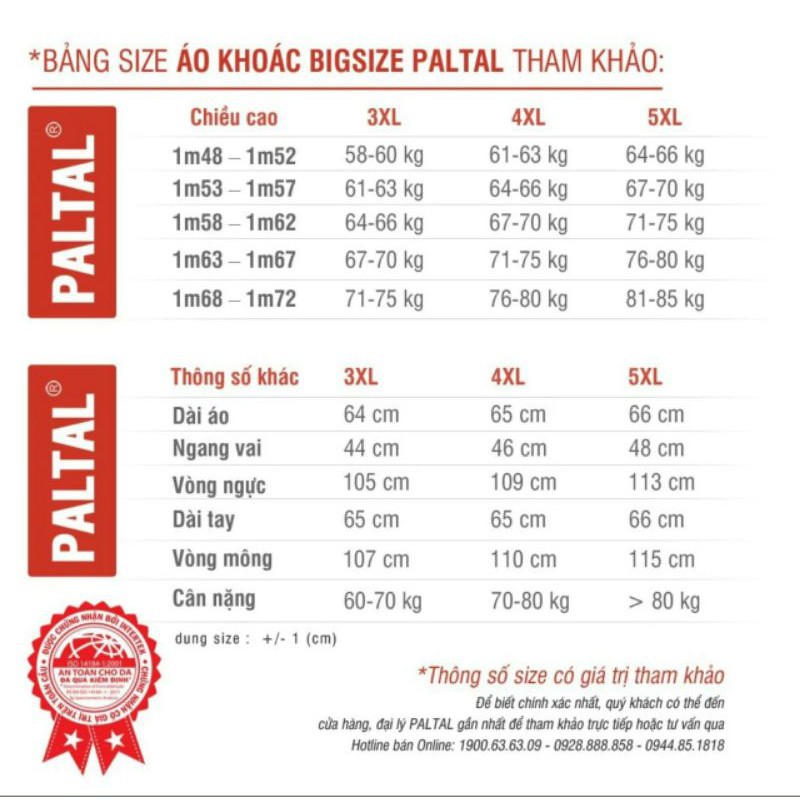 Áo khoác big size cao cấp Paltal 401p 1052 | BigBuy360 - bigbuy360.vn