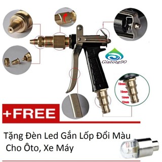 ❤️FREESHIP❤️ 🚛 Súng xịt rửa chuyên nghiệp tăng áp lực nước 300% 206236  ➕ Tặng 1 đèn led gắn lốp đổi màu [SKM]