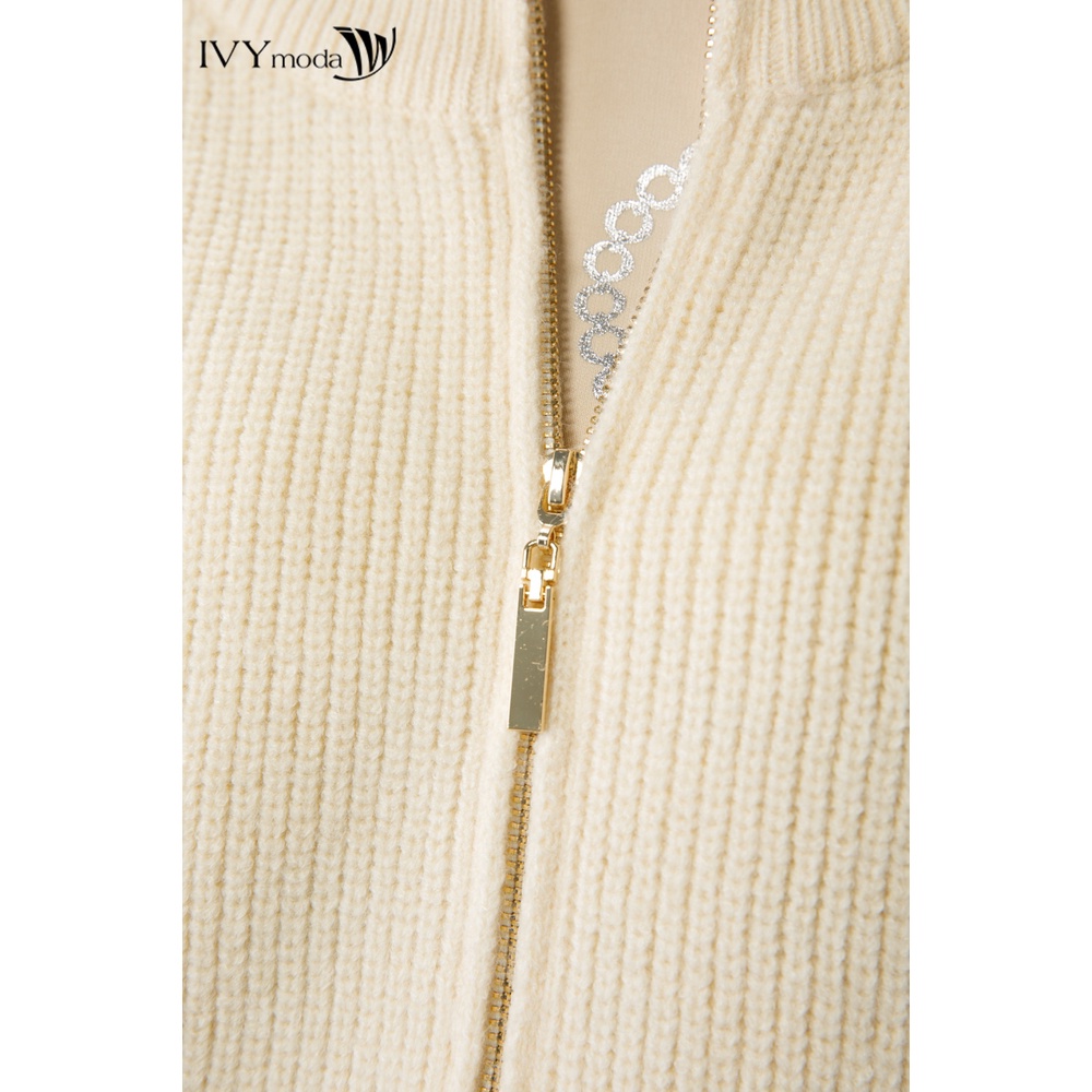 Áo khoác len nữ cổ tròn IVY moda MS 77B8902