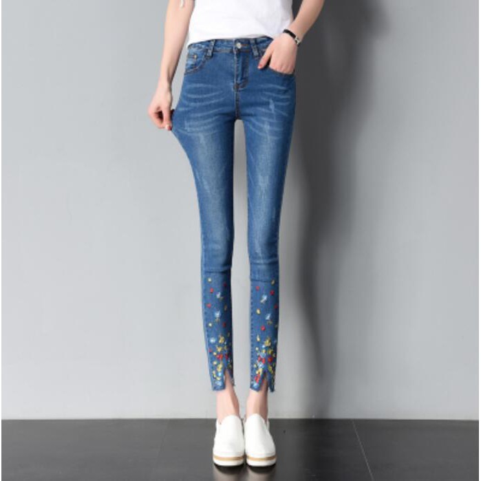 Quần jeans giá rẻ FREE SHIP Quần jean ống bó dài nữ cao cấp-Quần bò nữ hàng quảng châu mẫu mới nhất Q19