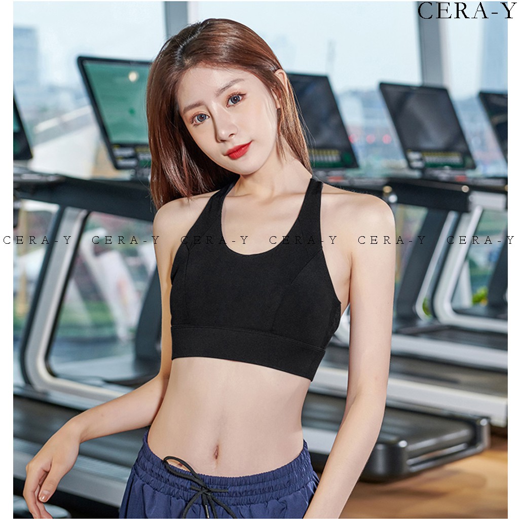 Áo bra ba lỗ croptop CERA-Y màu đen CRA030