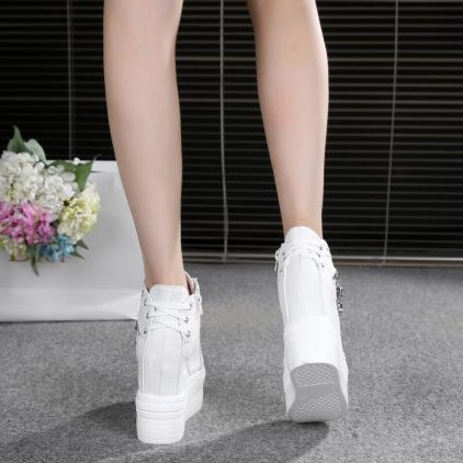 Kaisut wanita Giày Cao Gót 12cm Đế Xuồng Có Khóa Kéo Cho Nữ