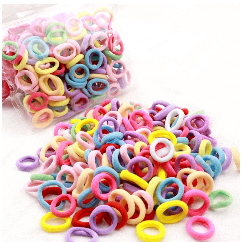 Set 50 dây buộc tóc co giãn nhiều màu sắc dành cho bé gái