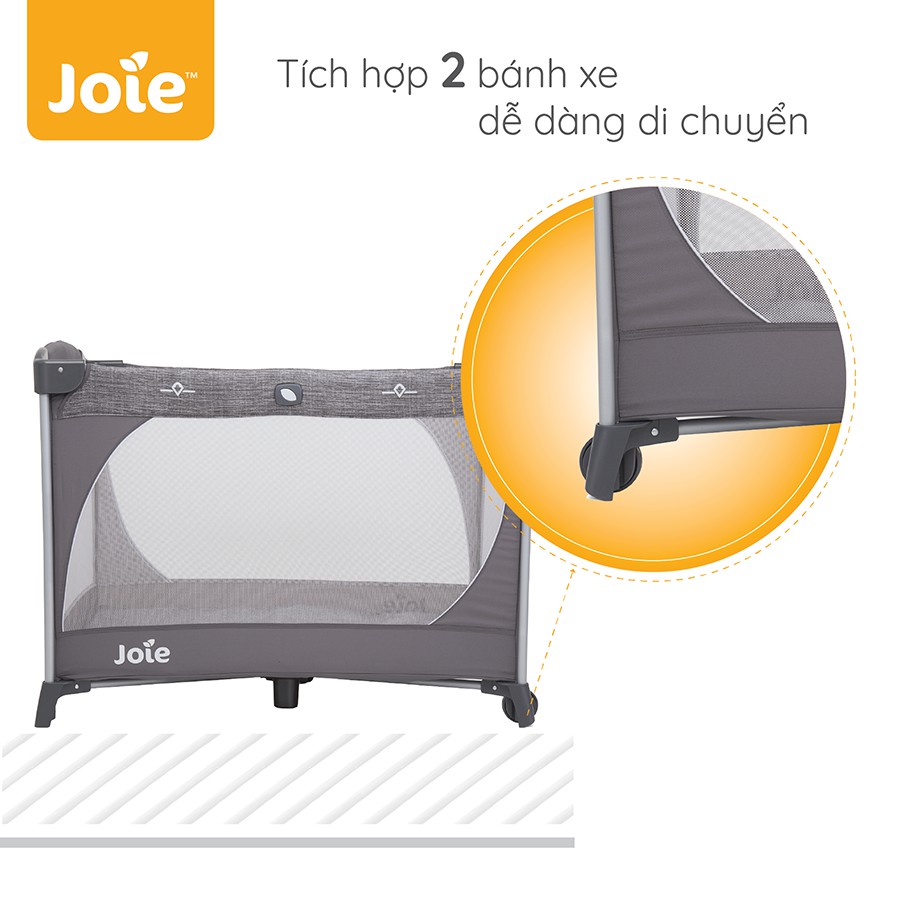 Giường cũi cao cấp - Joie Commuter Changer &amp; Snooze Linen Gray ( Hàng chính hãng )