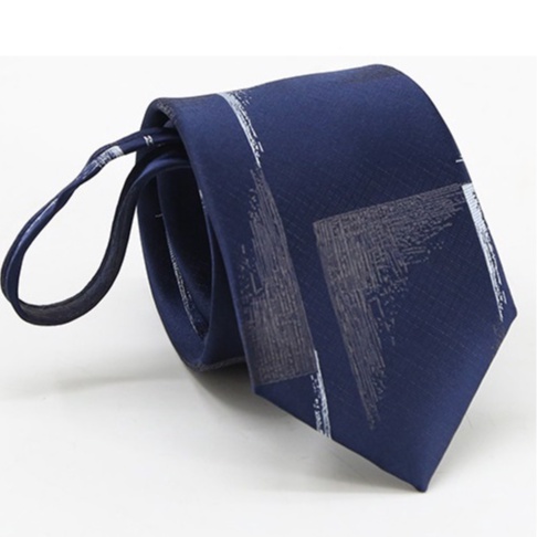 Calavat Nam 7cm thắt sẵn khóa kéo màu xanh đậm, Cavat công sở, Cà vạt chú rể, Cravat dự tiệc