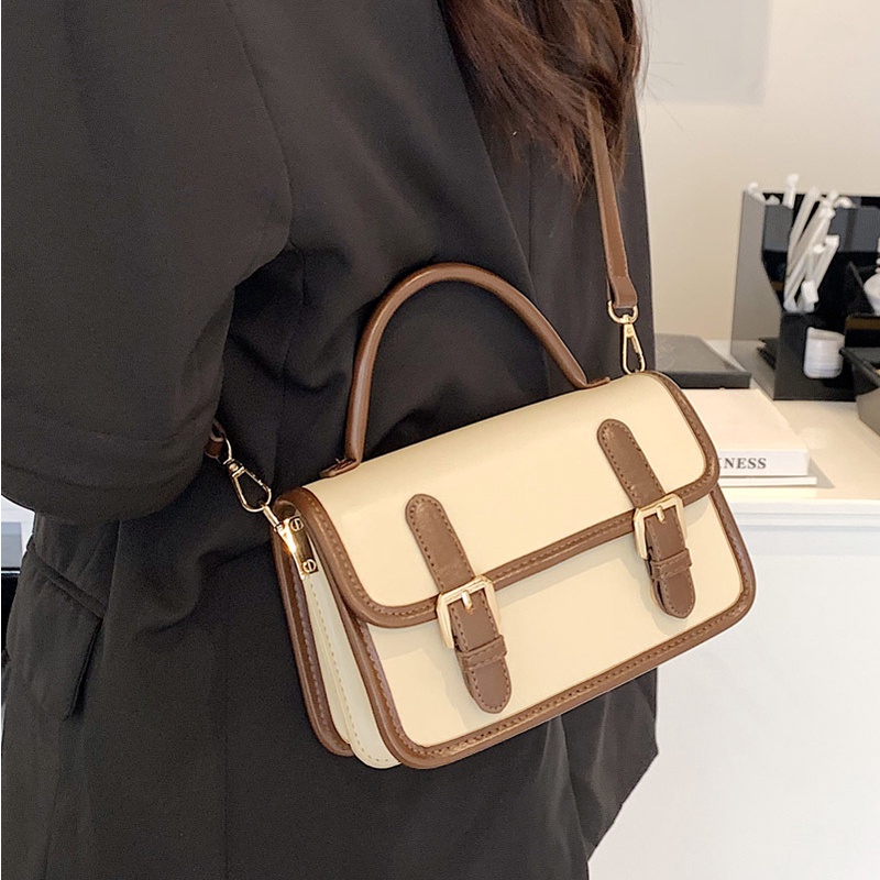 Túi xách đeo vai IELGY màu sắc tương phản thời trang cho nữ