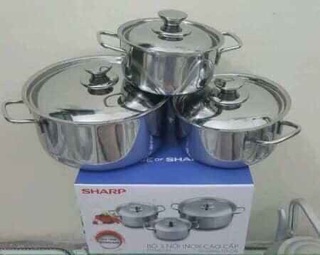Bộ Nồi Sharp 3 Chiếc( Hàng Khuyến Mại)