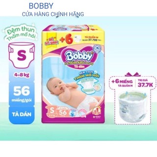 Tã dán Bobby S56 miếng (Đệm thun thấm mồ hôi)