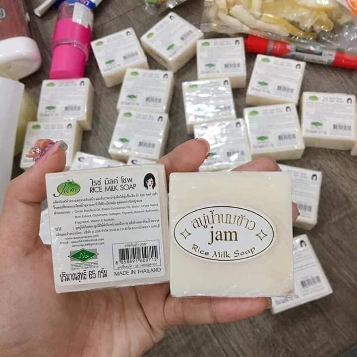 Xà phòng cám gạo Thái lan Jam Rice milk Soap (lốc 12 cục thái lan) chính hãng .