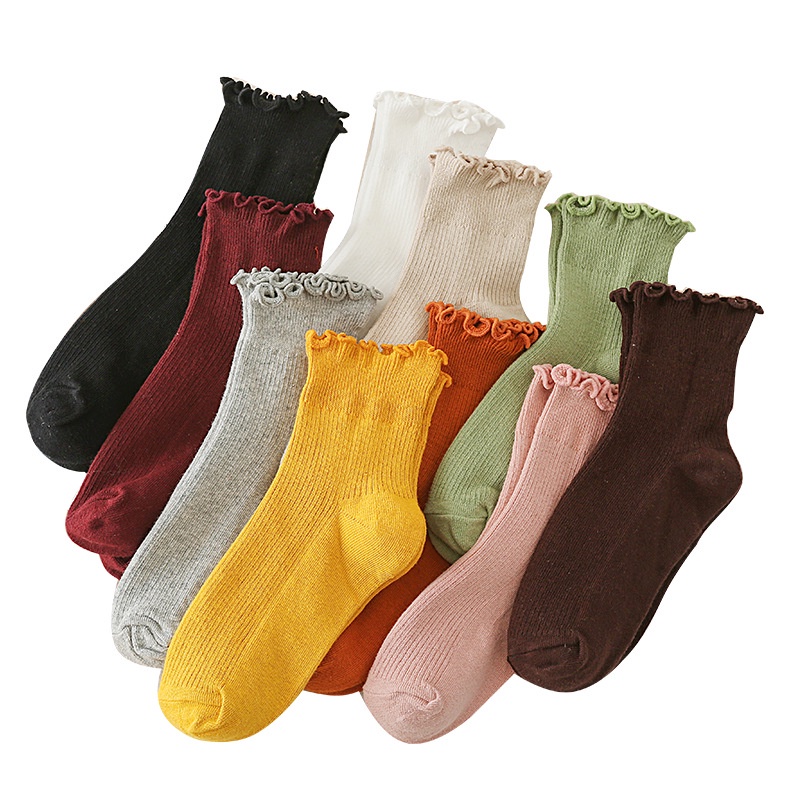 Vớ cotton cổ thấp màu trơn phong cách Nhật Bản thời trang cho nữ