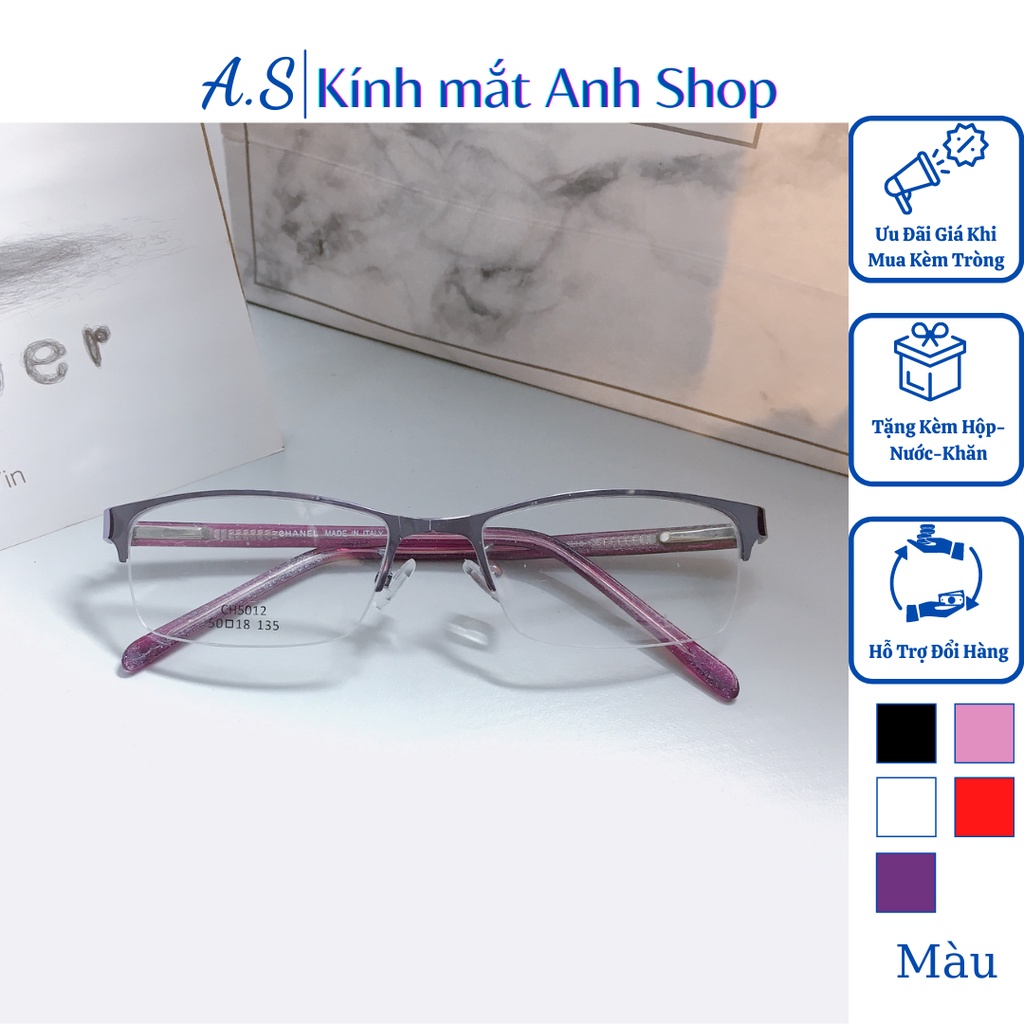 Gọng kính xẻ cước kim loại nam nữ nhiều màu sắc sw nhận cắt mắt cận viễn loạn