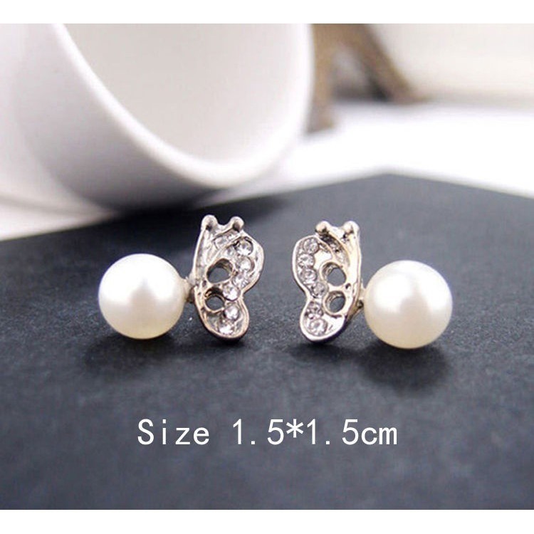 Hoa tay hình bướm đính đá và ngọc trai thời trang