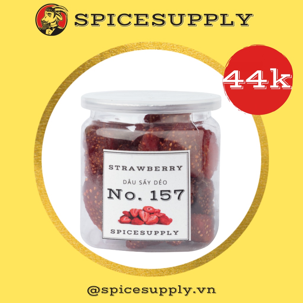Strawberry - Dâu sấy dẻo SPICESUPPLY Việt Nam không đường nguyên vị Hũ 90g