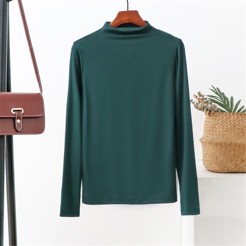 Áo giữ nhiệt nam lót nỉ cổ cao - áo nam dài tay giữ nhiệt