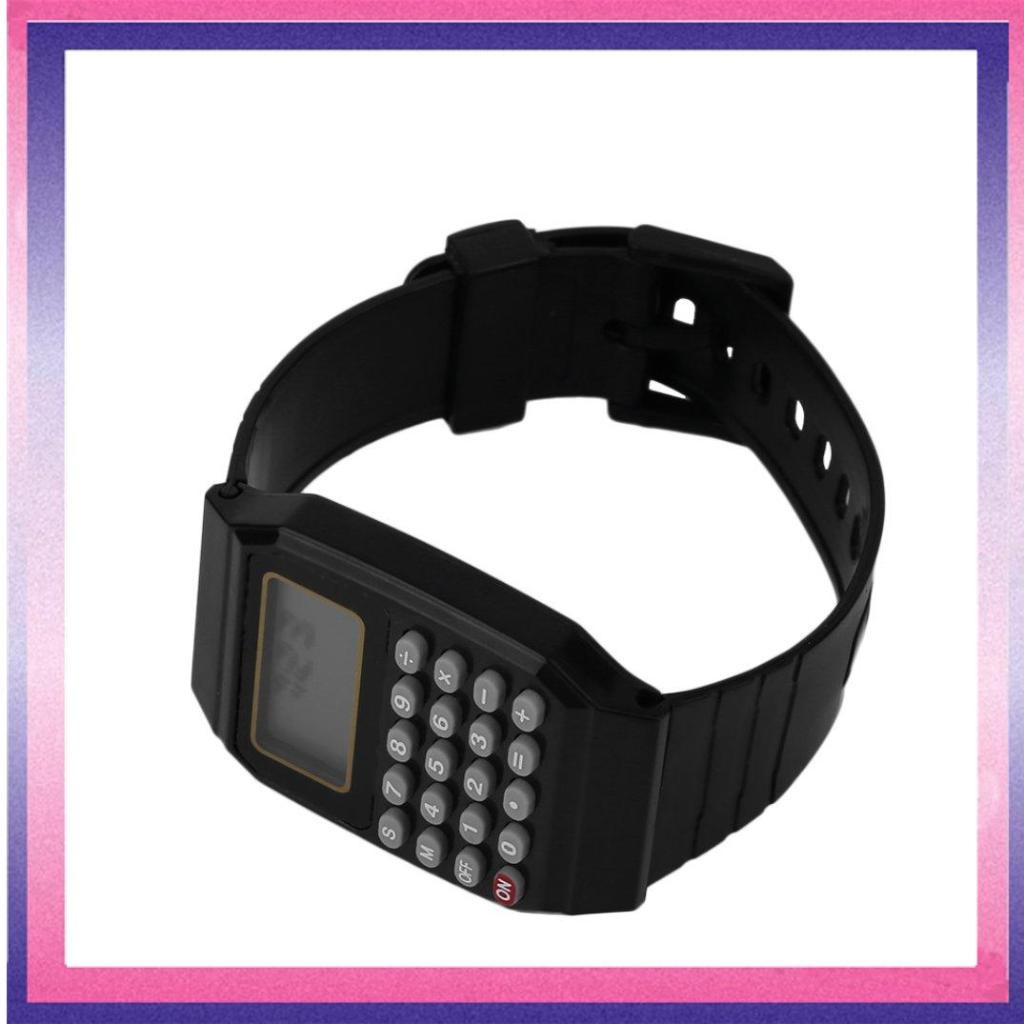 🔥 Students Calculator Digital Watch Solid Color Silicone Calculator Wrist Watch