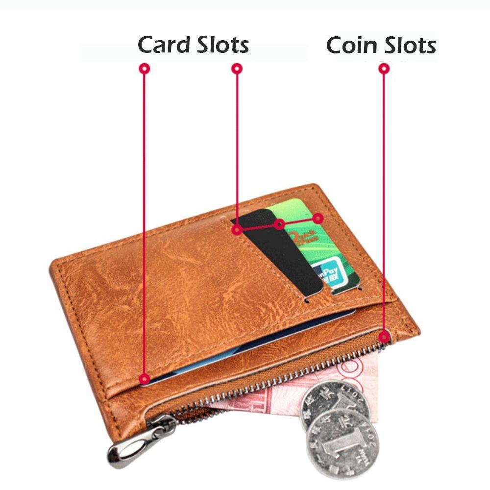 Ví Da PU Mini Siêu Mỏng Đựng Thẻ / Chìa Khóa Tiện Dụng Cho Nam