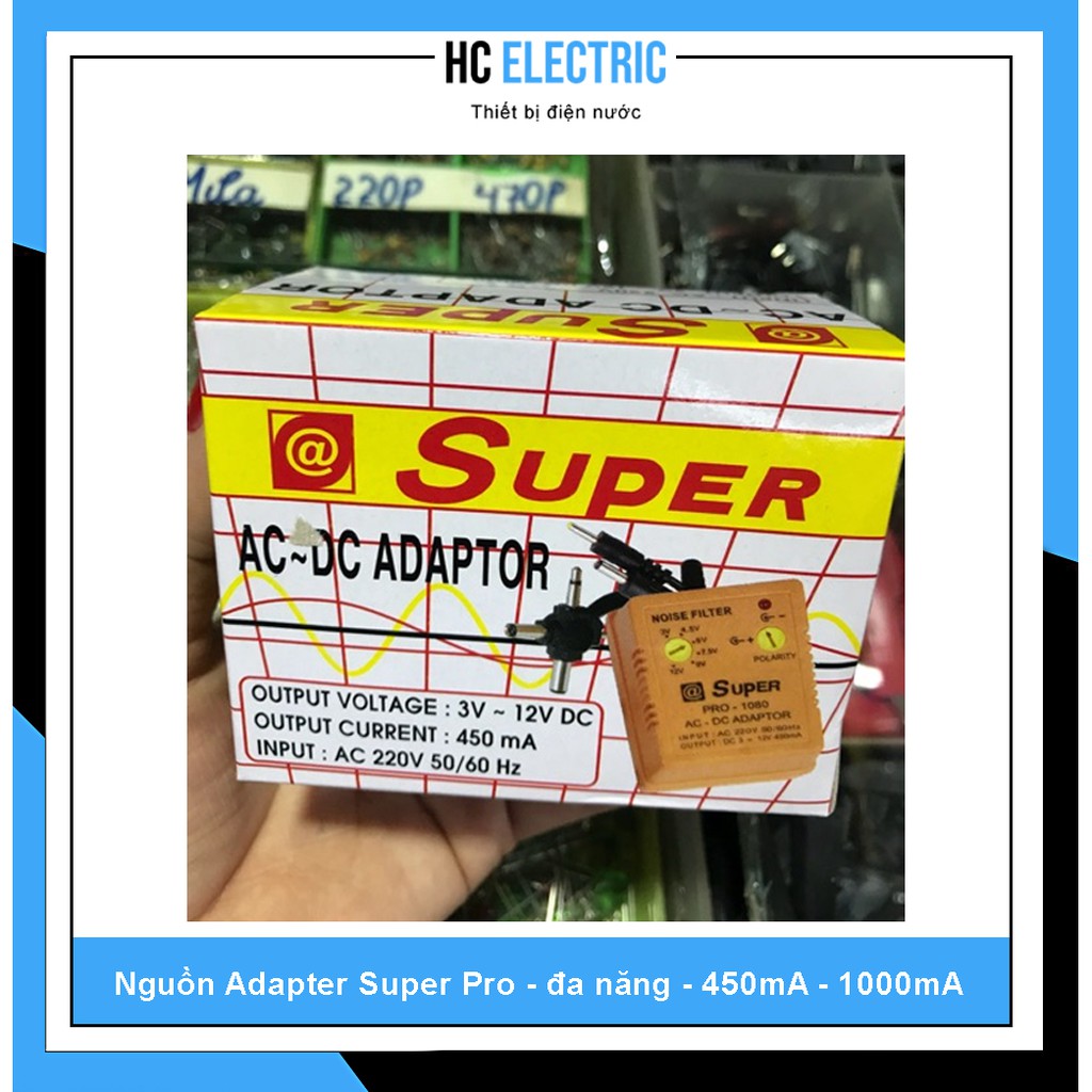 [ Đa năng ] Nguồn Adapter Super Pro - đa năng - 450mA - 1000mA