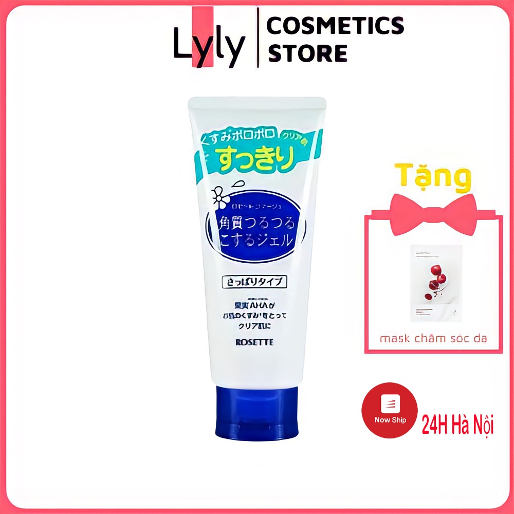 Tẩy tế bào chết mặt môi  Rosette Gommage Gel cho da khô , Tẩy da chết mặt body Nhật bản cho da dầu mụn 120g