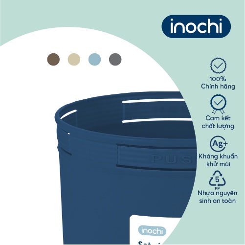 Sọt rác Inochi - Hiro 15L màu Be sữa/Ghi sữa/Xanh nhạt/Nâu café