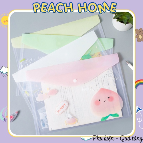 Túi Bấm Clear Bag Đựng Tài Liệu A4 Cặp Tài Liệu Cúc Bấm Họa Tiết Cute Túi Đựng Giấy Kiểm Tra Nhiều Hình